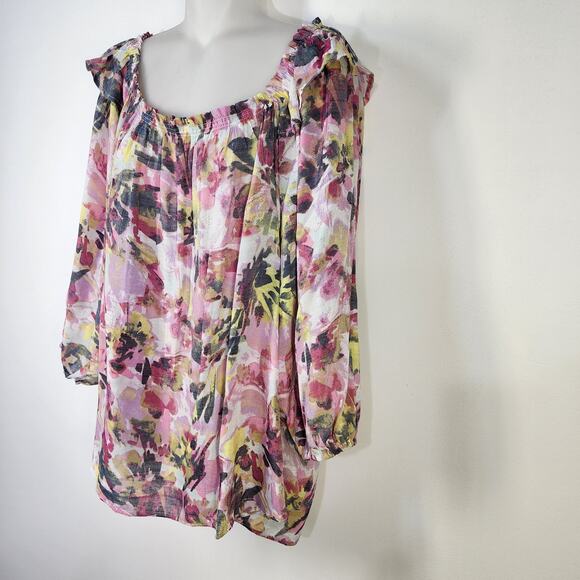 Zac & Rachel Top Womens Size 3X Blouse 3/4 Sleeve On Off Shoulder Romantic Fairy - Picture 5 of 13